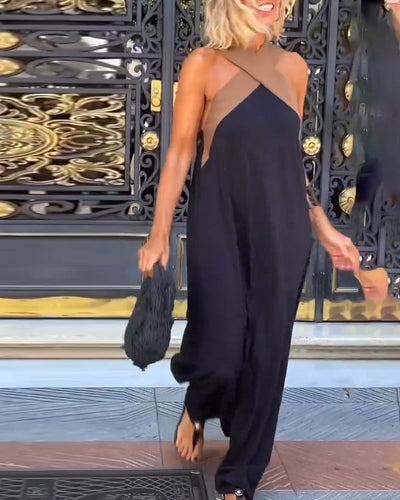 Striking Elegance – The Cross-Front Maxi Dress