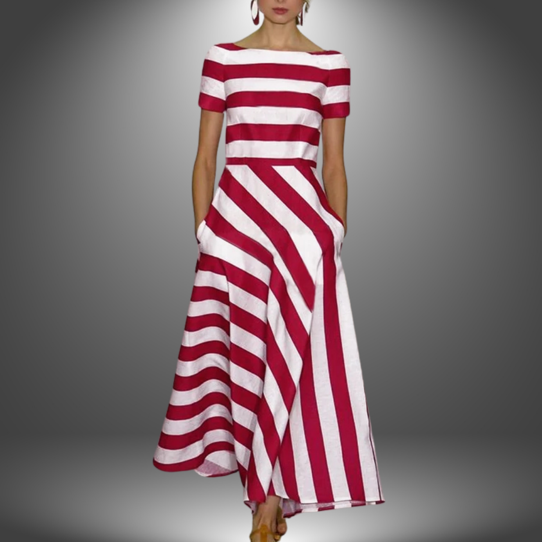 All-Day Ease - The Striped Midi Dress