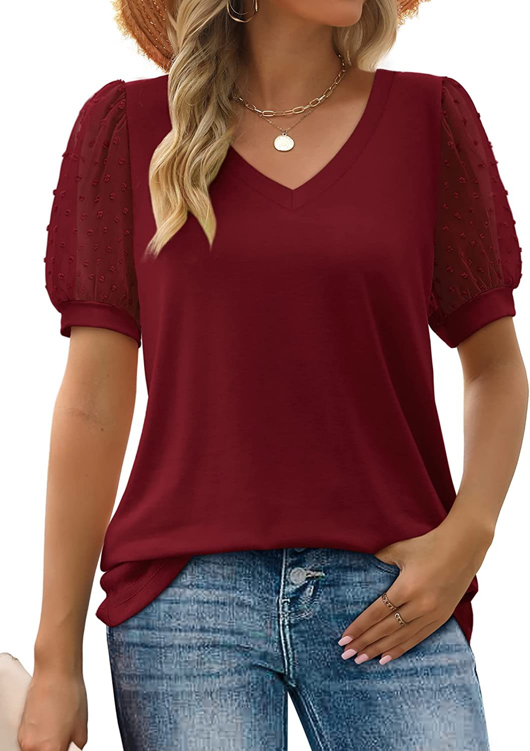 The Sheer Elegance V-Neck Top