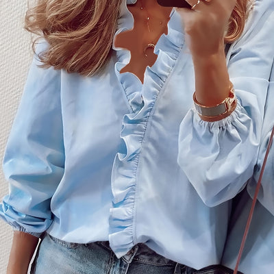 The Timeless Ruffle V-Neck Blouse