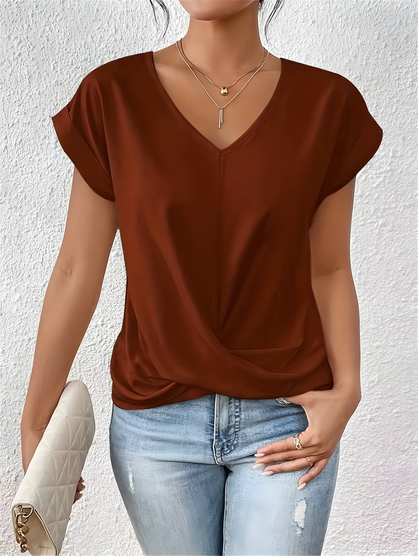 The Elegant Twist V-Neck Top