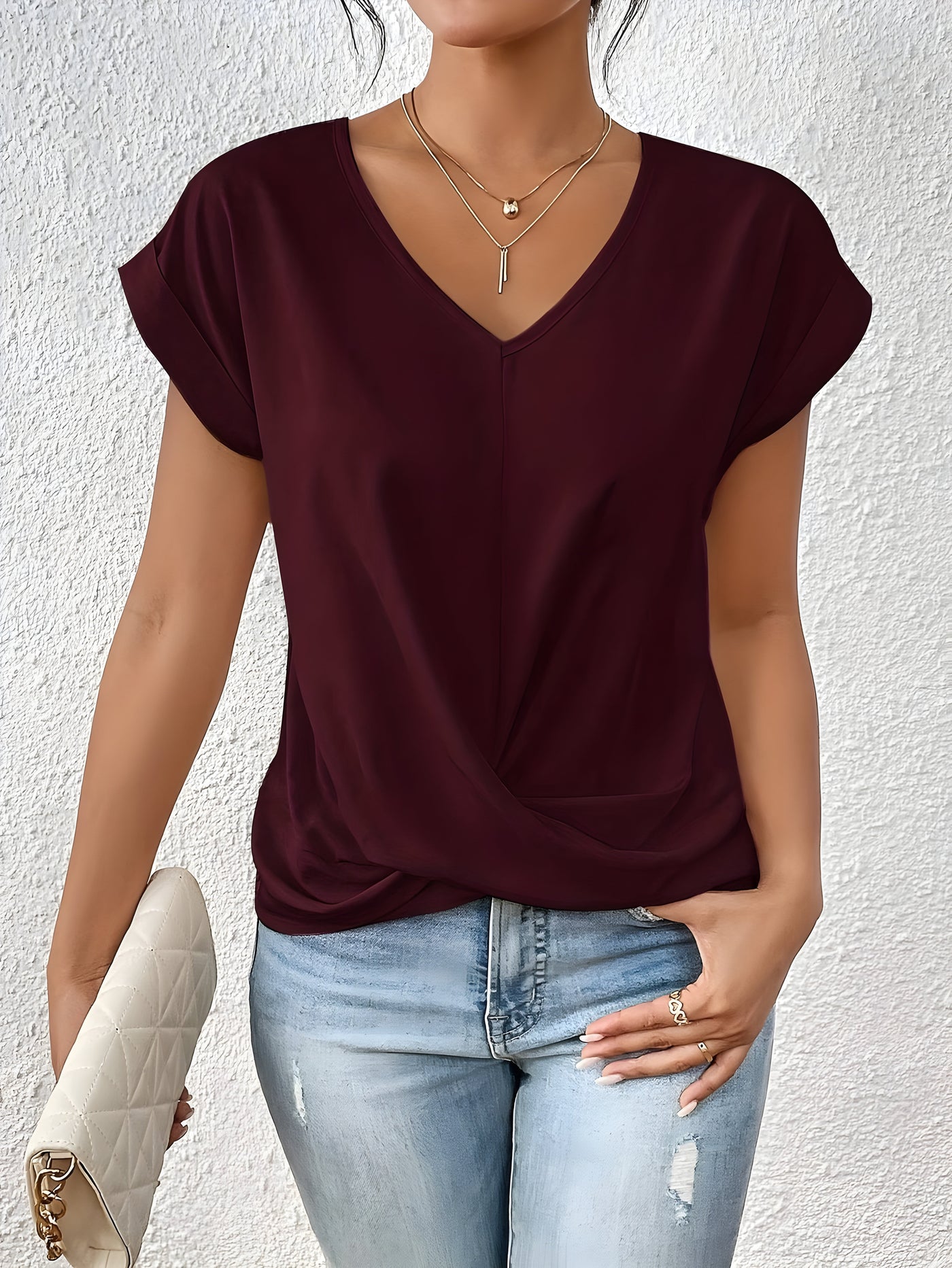 The Elegant Twist V-Neck Top