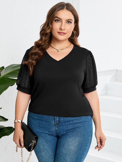 The Sheer Elegance V-Neck Top