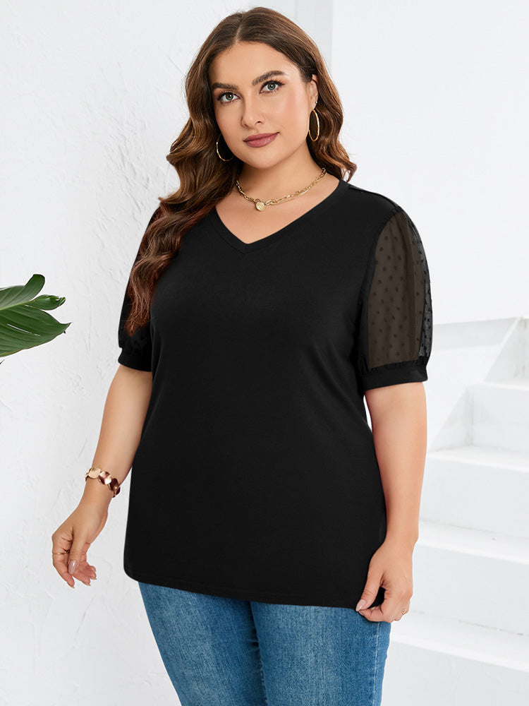 The Sheer Elegance V-Neck Top